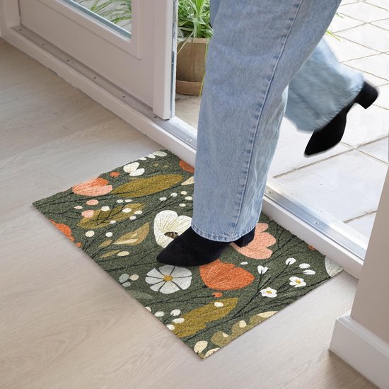 Unyqoos® Decoratieve antislip deurmat met bloemenprint voor binnengebruik