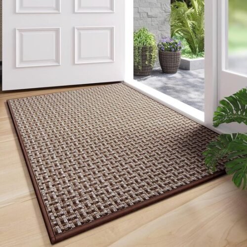 Unyqoos® Dunne vuilvangmat voor binnen met antislip en absorberende eigenschappen