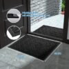 Unyqoos® Wasbare zwarte deurmat voor buiten met antislip en weerbestendige eigenschappen, zwart, 75*43 cm