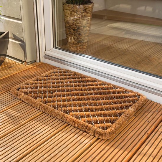 Unyqoos® Weerbestendige kokosvezel deurmat voor buiten met borsteleffect 40 x 60 cm