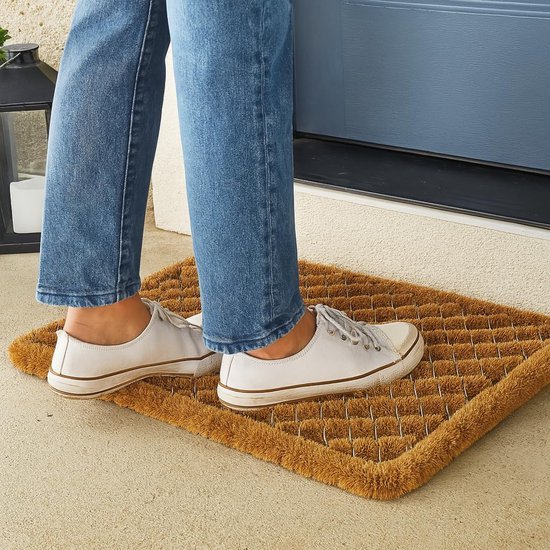 Unyqoos® Weerbestendige kokosvezel deurmat voor buiten met borsteleffect 40 x 60 cm
