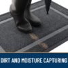 Unyqoos® Grijze antislip vuilvangmat voor binnen en buiten 60 x 90 cm