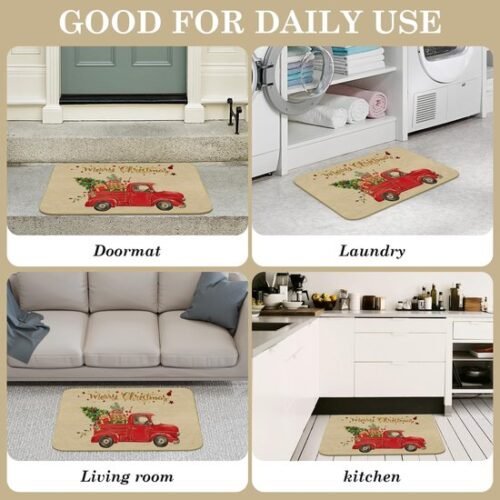 Unyqoos® Kerstdag Vrachtwagenprint Deurmat 43x75 cm Voor Binnen en Buiten