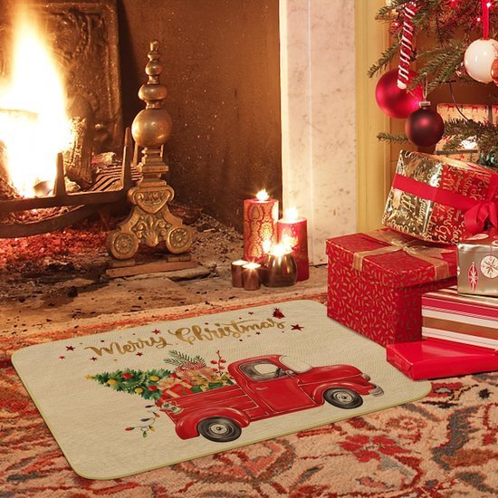 Unyqoos® Kerstdag Vrachtwagenprint Deurmat 43x75 cm Voor Binnen en Buiten
