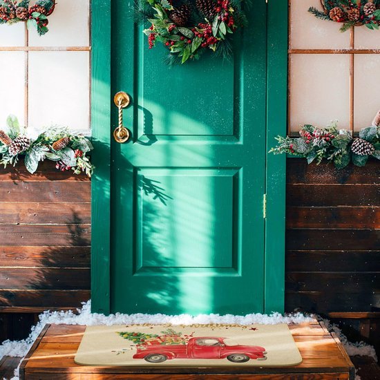 Unyqoos® Kerstdag Vrachtwagenprint Deurmat 43x75 cm Voor Binnen en Buiten