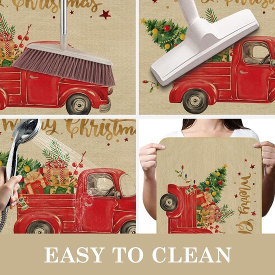Unyqoos® Kerstdag Vrachtwagenprint Deurmat 43x75 cm Voor Binnen en Buiten
