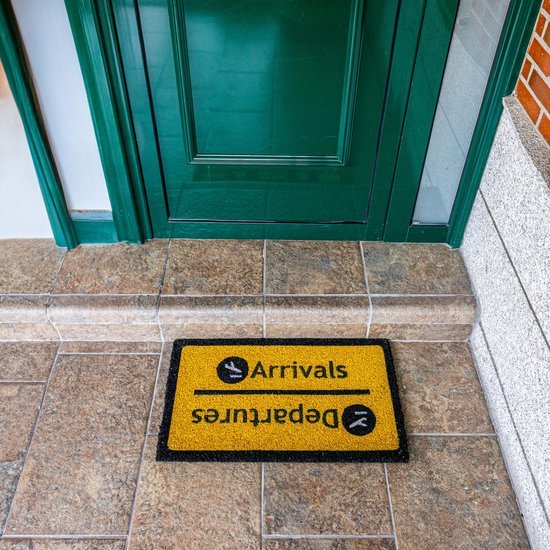 Unyqoos® Stijlvolle en Kleurrijke Deurmat voor Reizigers - Geel Vinyl 70 x 40 cm