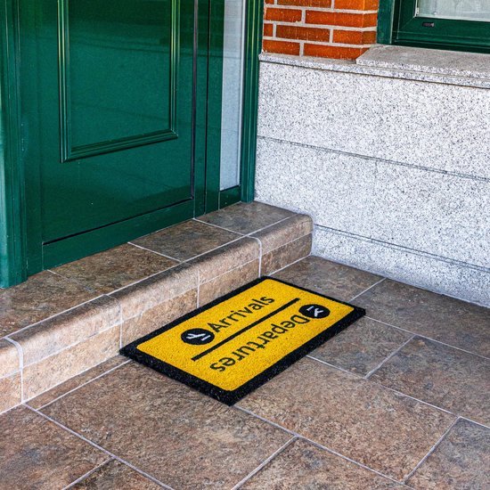 Unyqoos® Stijlvolle en Kleurrijke Deurmat voor Reizigers - Geel Vinyl 70 x 40 cm