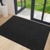 Unyqoos® Wasbare antislip deurmat voor binnen en buiten met vuilvangende functie, zwart, 50*80 cm