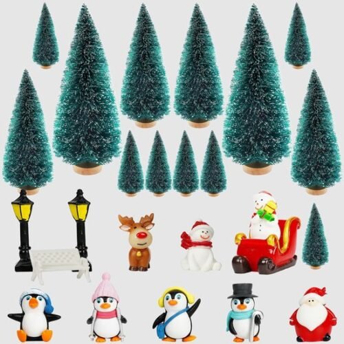 Unyqoos ® Miniatuur Kerstfiguren Set - 24 Stuks voor Feestelijke Decoraties en Knutselprojecten