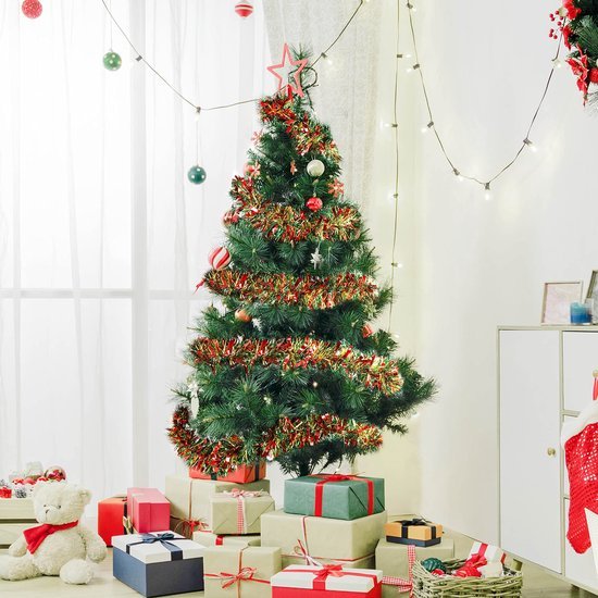 Unyqoos ® Kleurrijke Kerstslinger van 10 Meter voor Binnen- en Buitenversiering met Glitters en Lametta