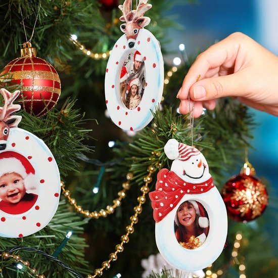 Unyqoos ® Unieke Fotolijst Hangers voor Kerstboom - Set van 6 Decoratieve Fotohouders