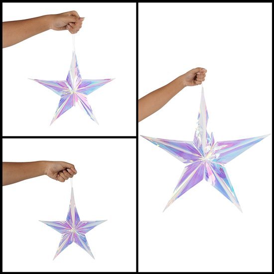 Unyqoos ® Set van Drie Sprankelende Vijfpuntige Sterren voor Feestelijke Decoratie en Sfeer