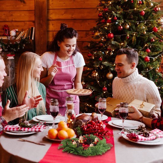 Unyqoos ® Kerst Adventskrans Met Realistische Decoraties Voor Feestelijke Tafeldecoratie