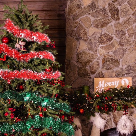 Unyqoos ® Kleurrijke Kerstslingers voor Binnen- en Buitenversiering met Hulstbessen