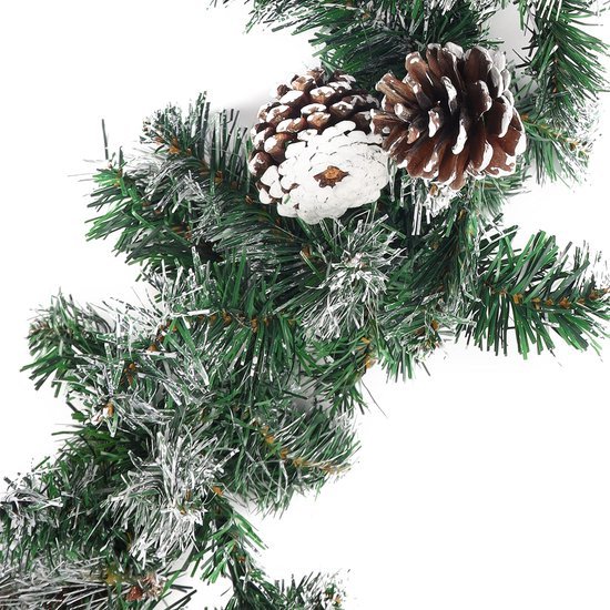 Unyqoos ® Feestelijke Kunstmatige Dennenslinger met Sneeuweffect en Dennenappels voor Binnen- en Buitendecoratie