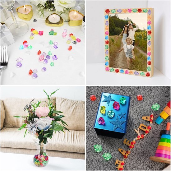 Unyqoos ® Kleurrijke Acryl Glitterstenen Set voor Creatieve Decoraties en Vakmanschap