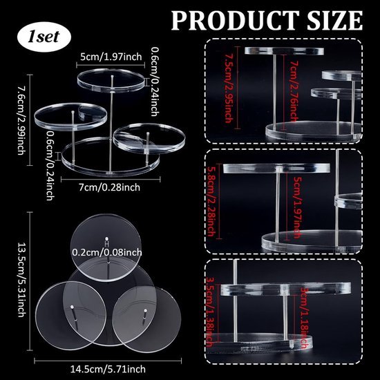 Unyqoos ® Transparante Drie-Lagen Displaystandaard voor Sieraden en Verzamelobjecten