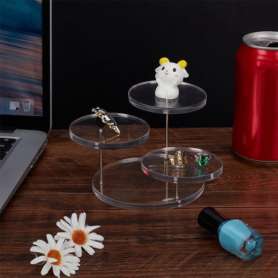 Unyqoos ® Transparante Drie-Lagen Displaystandaard voor Sieraden en Verzamelobjecten