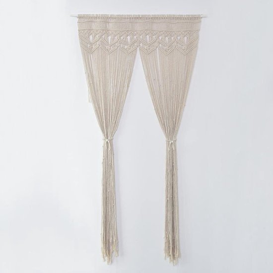 Unyqoos ® Elegant Handgeweven Macramé Draadgordijn voor Unieke Wand- en Deurdecoratie in Boho Stijl