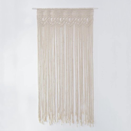 Unyqoos ® Elegant Handgeweven Macramé Draadgordijn voor Unieke Wand- en Deurdecoratie in Boho Stijl