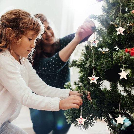 Unyqoos ® Decoratieve Houten Sterren Set voor Creatieve Projecten en Feestelijke Versieringen