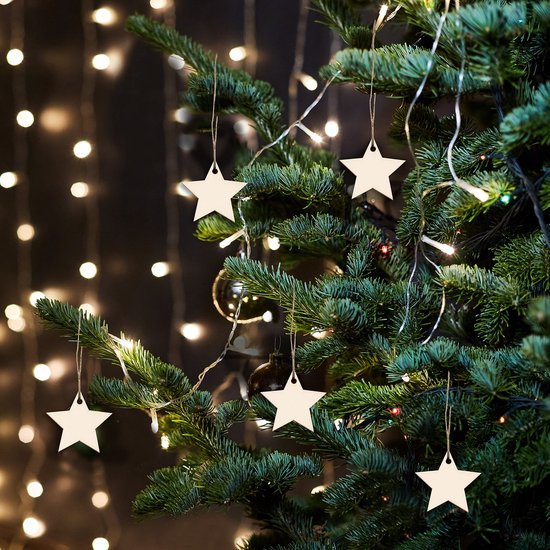 Unyqoos ® Decoratieve Houten Sterren Set voor Creatieve Projecten en Feestelijke Versieringen