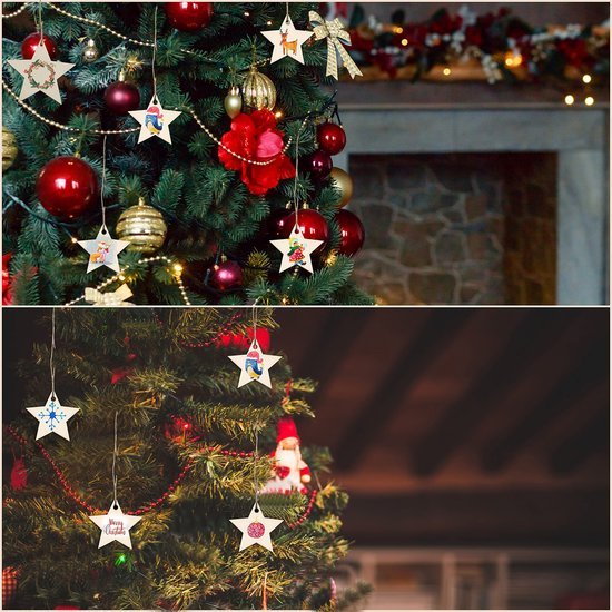 Unyqoos ® Decoratieve Houten Sterren Set voor Creatieve Projecten en Feestelijke Versieringen