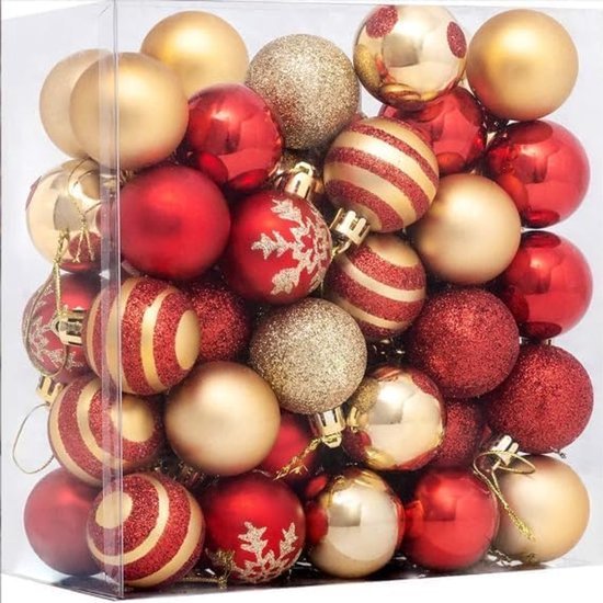 550x550-31319.jpg Unyqoos® Set van 50 onbreekbare kerstballen van kunststof voor binnen en buiten