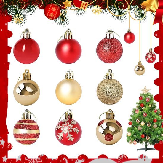 550x550-31320.jpg Unyqoos® Set van 50 onbreekbare kerstballen van kunststof voor binnen en buiten