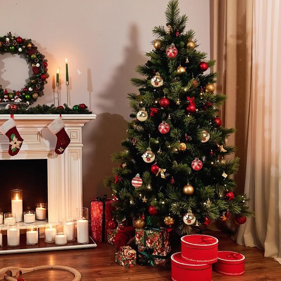 550x550-31321.jpg Unyqoos® Set van 50 onbreekbare kerstballen van kunststof voor binnen en buiten