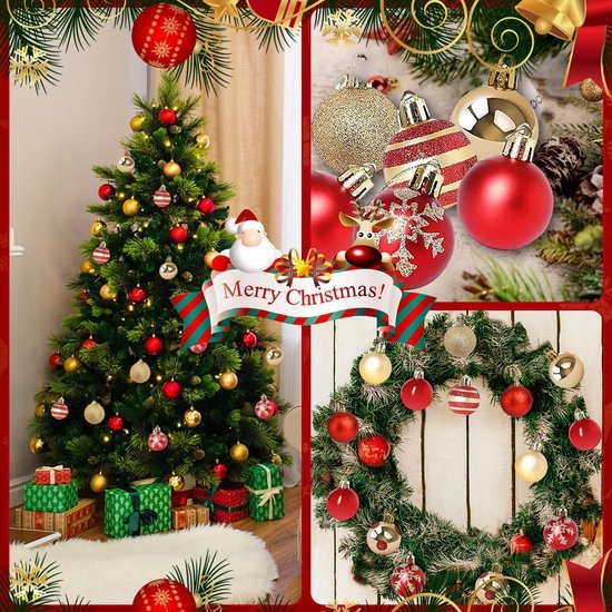 550x550-31322.jpg Unyqoos® Set van 50 onbreekbare kerstballen van kunststof voor binnen en buiten
