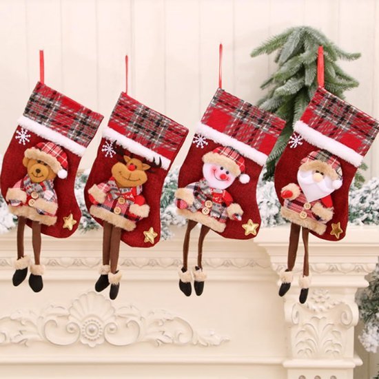 550x550-31346.jpg Unyqoos® Set van 4 Kerstsokken met Decoratieve Motieven voor Feestelijke Versiering