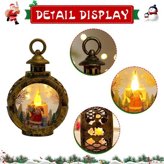 550x550-31373.jpg Unyqoos® Set van twee sfeervolle kerstlantaarns met flikkerend LED-licht voor binnen en buiten