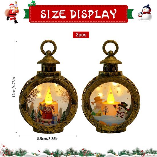 550x550-31379.jpg Unyqoos® Set van twee sfeervolle kerstlantaarns met flikkerend LED-licht voor binnen en buiten