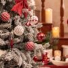 Unyqoos® Complete set van 70 onbreekbare kerstballen in rood en wit voor feestelijke decoratie