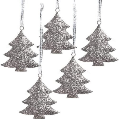 550x550-31395.jpg Unyqoos® Set van vijf zilverkleurige dennenboom hangers voor feestelijke kerstdecoratie