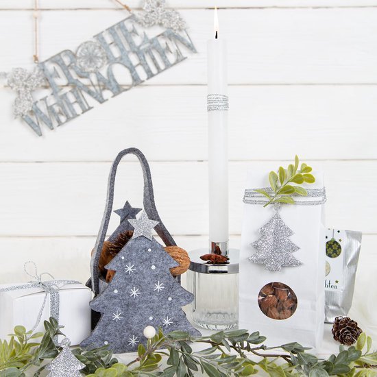 550x550-31396.jpg Unyqoos® Set van vijf zilverkleurige dennenboom hangers voor feestelijke kerstdecoratie