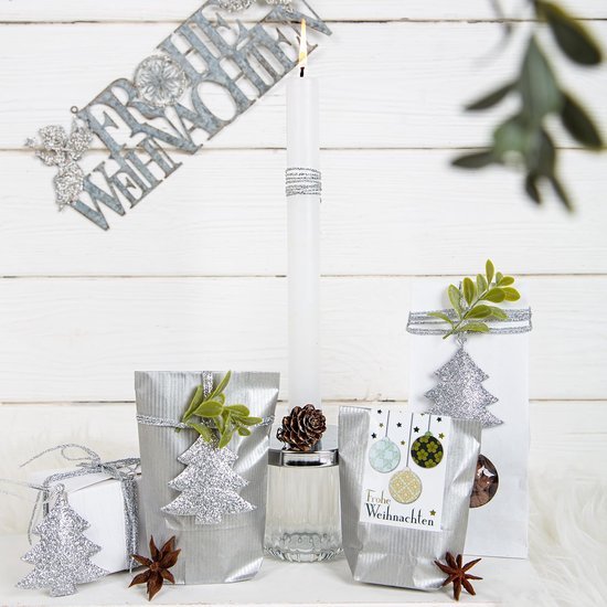550x550-31398.jpg Unyqoos® Set van vijf zilverkleurige dennenboom hangers voor feestelijke kerstdecoratie