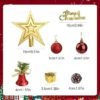 Unyqoos® Complete set van 33 mini-kerstballen in rood en goud voor feestelijke decoratie