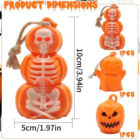 Unyqoos® Verlichte decoratieve pompoenlantaarns voor Halloween en herfstfeestversiering