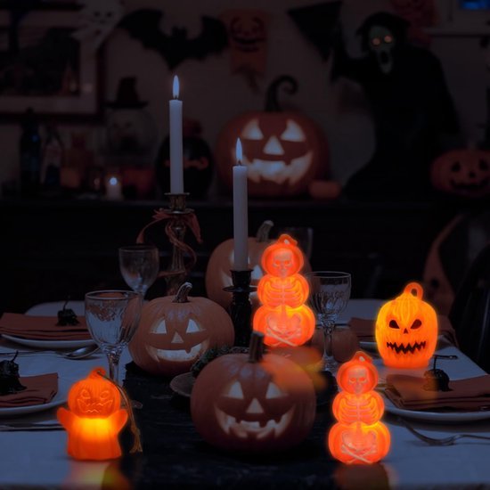 Unyqoos® Verlichte decoratieve pompoenlantaarns voor Halloween en herfstfeestversiering