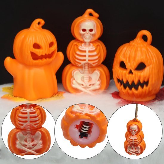 Unyqoos® Verlichte decoratieve pompoenlantaarns voor Halloween en herfstfeestversiering