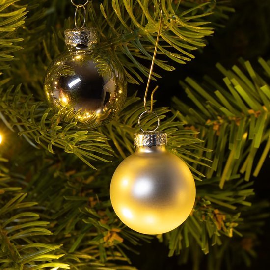 Unyqoos® Set van 20 elegante glazen mini-kerstballen voor sfeervolle boomdecoratie