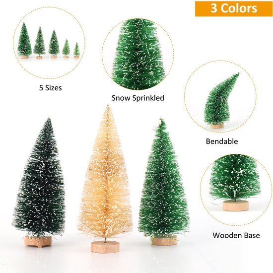 550x550-31525.jpg Unyqoos® Set van 30 Miniatuur Kerstbomen voor Binnen Decoratie in Verschillende Kleuren en Maten