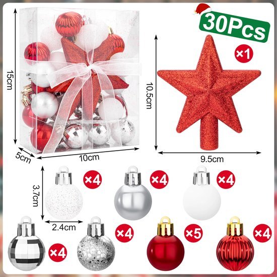 550x550-31545.jpg Unyqoos® Set van 30 kleurrijke mini-kerstballen voor sfeervolle feestdecoratie