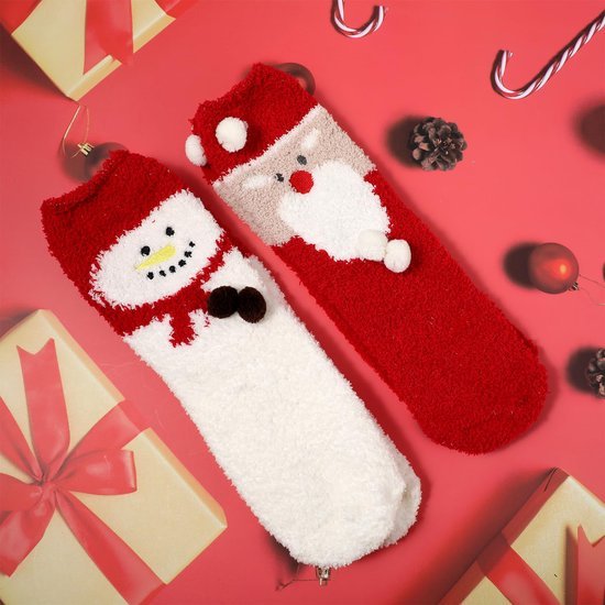 Unyqoos® Warme en Zachte Kerstsokken voor Dames met Vrolijke Designs, 2 Paar