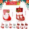 550x550-31569.jpg Unyqoos® Set van 7 kleine kerstkousen voor decoratie en cadeauverpakking