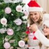 Unyqoos® Set van 16 roze en witte kerstballen voor feestelijke boomdecoratie