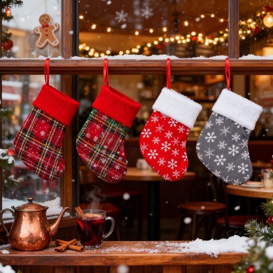 550x550-31606.jpg Unyqoos® Set van vier kleurrijke kerstkousen voor sfeervolle kerstdecoratie
